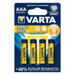 Батарейки Varta 4103 Longlife AAA 1,5В щелочные 4шт