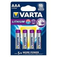 Батарейки Varta 6103 Ultra Lithium AAA 1,5В литиевые 4шт