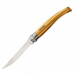Нож филейный Opinel №10, нержавеющая сталь, рукоять оливковое дерев, чехол, деревянный футляр, 001090