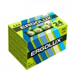 Батарейки алкалиновые (щелочные) ERGOLUX ALKALINE BP-24 14213, LR03, ААА, 1.5В, 1150 мАч, упаковка 24шт 