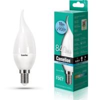 Лампа CAMELION Е14 10Вт 4500K 840Лм LED10-CW35/845/E14 светодиодная 14404 нейтральный белый, свеча на ветру