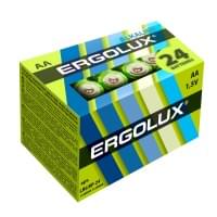 Батарейки алкалиновые (щелочные) ERGOLUX ALKALINE BP-24 14212, LR6, АА, 1.5В, 2700 мАч, упаковка 24шт 