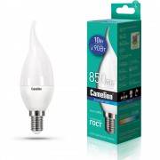 Лампа CAMELION Е14 10Вт 6500K 850Лм LED10-CW35/865/E14 светодиодная 14405 холодный белый, свеча на ветру