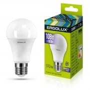 Светодиодная лампа Е27 10Вт 220В ERGOLUX 12879 LED-A60-10W-E27-6K, 6500K, 970Лм, холодный белый, груша
