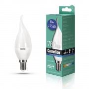Лампа CAMELION Е14 8Вт 6500K 780Лм LED8-CW35/865/E14 светодиодная 14403 холодный белый, свеча на ветру