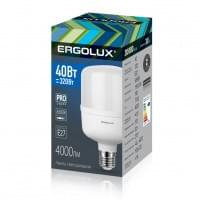 Светодиодная лампа Е27 40Вт 220В ERGOLUX PRO 14328 LED-HW-40W-E27-6K, 6500K, 4000Лм, холодный белый, T120