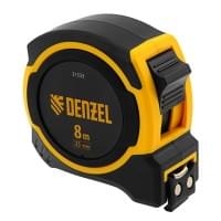 Рулетка DENZEL Tape Measure 31533, 8м х 25мм, двухкомпонентный корпус, магнитный обрезиненный зацеп