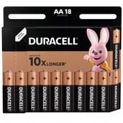 Батарейки щелочные Duracell, AA, LR6, 1.5v, 18 штук