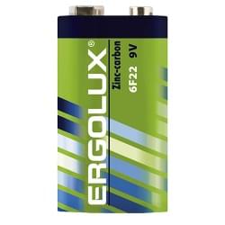 Батарейка солевая ERGOLUX ZINC-CARBON 12443 6F22 Крона упаковка 1шт 