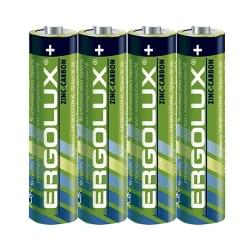 Батарейки солеваы ERGOLUX ZINC-CARBON 12440 R03 ААА упаковка 4шт 