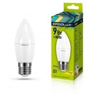 Лампа светодиодная 13170 ERGOLUX LED-C35-9W-E27-3K 220В 9Вт E27 3000K теплый белый