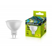 Светодиодная лампа GU-5.3 7Вт 220В ERGOLUX 12158 LED-JCDR-7W-GU5.3-3K, 3000K, 665Лм, теплый белый