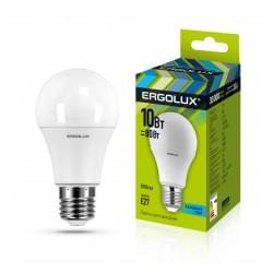 Светодиодная лампа Е27 10Вт 220В ERGOLUX 12149 LED-A60-10W-E27-4K, 4500K, 960Лм, нейтральный белый, груша