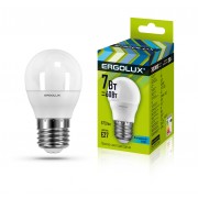 Светодиодная лампа Е27 7Вт ERGOLUX 12145 LED-G45-7W-E27-4K, 4500K, 675Лм, нейтральный белый, шар