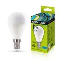 Светодиодная лампа Е14 11Вт ERGOLUX 13628 LED-G45-11W-E14-4K, 4500K, 1060Лм, нейтральный белый, шар