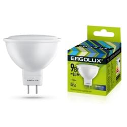 Светодиодная лампа GU-5.3 9Вт 220В ERGOLUX 13626 LED-JCDR-9W-GU5.3-6K, 6500K, 855Лм, холодный белый