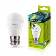 Светодиодная лампа Е27 11Вт ERGOLUX 13631 LED-G45-11W-E27-4K, 4500K, 1060Лм, нейтральный белый, шар