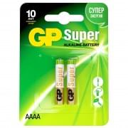 Батарейки щелочные, GP Super GP25A-2CR2, AAAA, LR 61, 1.5V, 2 штуки