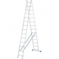 Лестница, 2 х 14 ступеней, алюминиевая, двухсекционная, Россия, Сибртех 97914