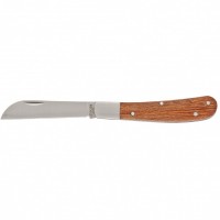 Нож садовый складной, прямое лезвие, 173 мм, деревянная рукоятка Palisad