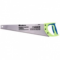 Ножовка по дереву «Зубец» 23814 Сибртех 450мм 7-8 TPI средний каленый 3D зуб, двухкомпонентная рукоятка.