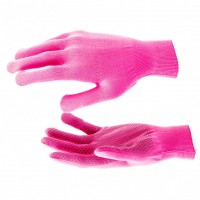 Перчатки Нейлон, ПВХ точка, 13 класс, цвет розовая фуксия, L Россия 67826