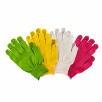 Перчатки в наборе, цвета: белые, розовая фуксия, желтые, зеленые, ПВХ точка, L, Россия Palisad 67852