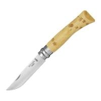 Нож Opinel №7 Nature, нержавеющая сталь, рукоять самшит, гравировка следы