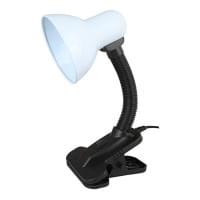 Настольный ламповый светильник на прищепке 12370 Ultraflash UF-320P белый 220В 40Вт Е27 (упаковка-пакет с подвесом)