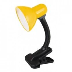 Настольный ламповый светильник на прищепке 12903 Ultraflash UF-320P желтый 220В 40Вт Е27 (упаковка-пакет с подвесом)