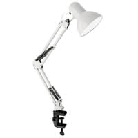 Настольный ламповый светильник на струбцине 12894 Ultraflash UF-312P белый 220В 60Вт Е27