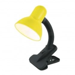 Настольный ламповый светильник на прищепке 12901 Ultraflash UF-320 желтый 220В 40Вт Е27 (упаковка-коробка)