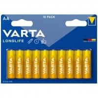 Батарейки Varta Longlife, 04106101461, щелочные, AA, LR6, 10 шт