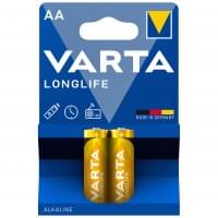 Батарейки Varta Longlife, 04106113412, щелочные, AA, LR6, 2 шт