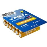 Батарейки Varta Longlife, 04103301112, щелочные, AAA, LR03, 12 шт