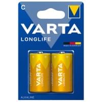 Батарейки Varta Longlife, 04114101412, щелочные, C, LR14, 2 шт
