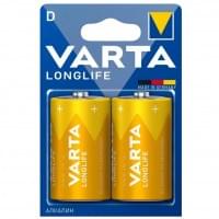 Батарейки Varta Longlife, 04120101412, щелочные, D, LR20, 2 шт