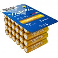 Батарейки Varta Longlife, 04106301124, щелочные, AA, LR6, 24 шт