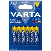 Батарейки Varta Longlife Power, 4903, щелочные, AAA, LR03, 6 шт