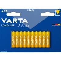 Батарейки Varta Longlife, 04103101461, щелочные, AAA, LR03, 10 шт