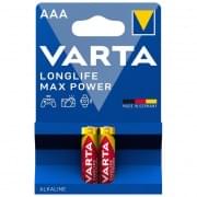 Батарейки Varta Longlife Max Power, 4703, AAA, LR03, 2 шт