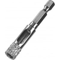 ЗУБР сверло алмазное по керамограниту, вакуумное спекание алмазов, d=10 мм, хвостовик HEX 1/4", Профессионал, 29865-10