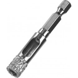ЗУБР сверло алмазное по керамограниту, вакуумное спекание алмазов, d=10 мм, хвостовик HEX 1/4", Профессионал, 29865-10