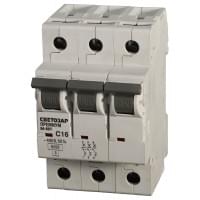 Автоматический выключатель СВЕТОЗАР 3-полюсный 6 A "C" откл. сп. 6 кА 400В SV-49023-06-C