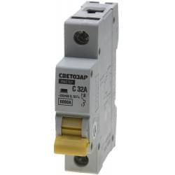 Автоматический выключатель СВЕТОЗАР 1-полюсный 32 A "C" откл. сп. 6 кА 230 / 400 В SV-49061-32-C