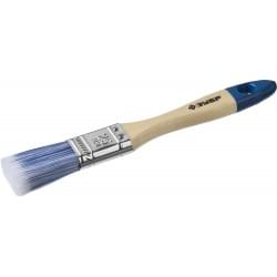 Малярная плоская кисть ЗУБР Аква 25 мм 1'' искусственная светлая щетина деревянная ручка 4-01007-025