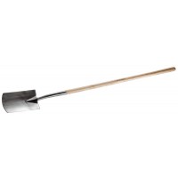 Штыковая лопата ЗУБР Профессионал прямоугольная, из нержавеющей стали, деревянный черенок 4-39415