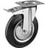 Поворотное колесо c тормозом резина/металл игольчатый подшипник ЗУБР Профессионал d=200 мм г/п 185 кг 30936-200-B