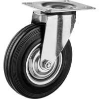 Поворотное колесо резина/металл игольчатый подшипник ЗУБР Профессионал d=125 мм г/п 100 кг 30936-125-S