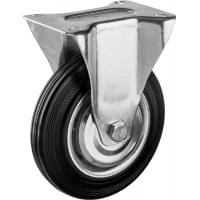 Неповоротное колесо резина/металл игольчатый подшипник ЗУБР Профессионал d=160 мм г/п 145 кг 30936-160-F